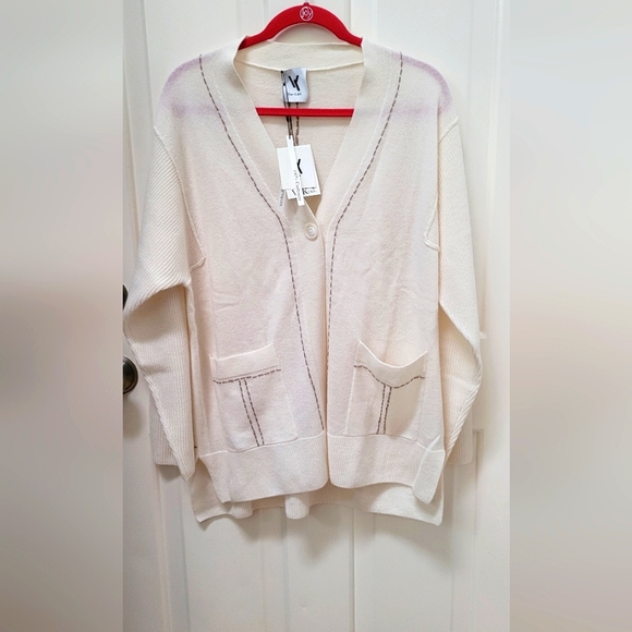 Van Kukil Cashmere Collegiate Style Cardigan XL and L -NWT - Picture 1 of 17
